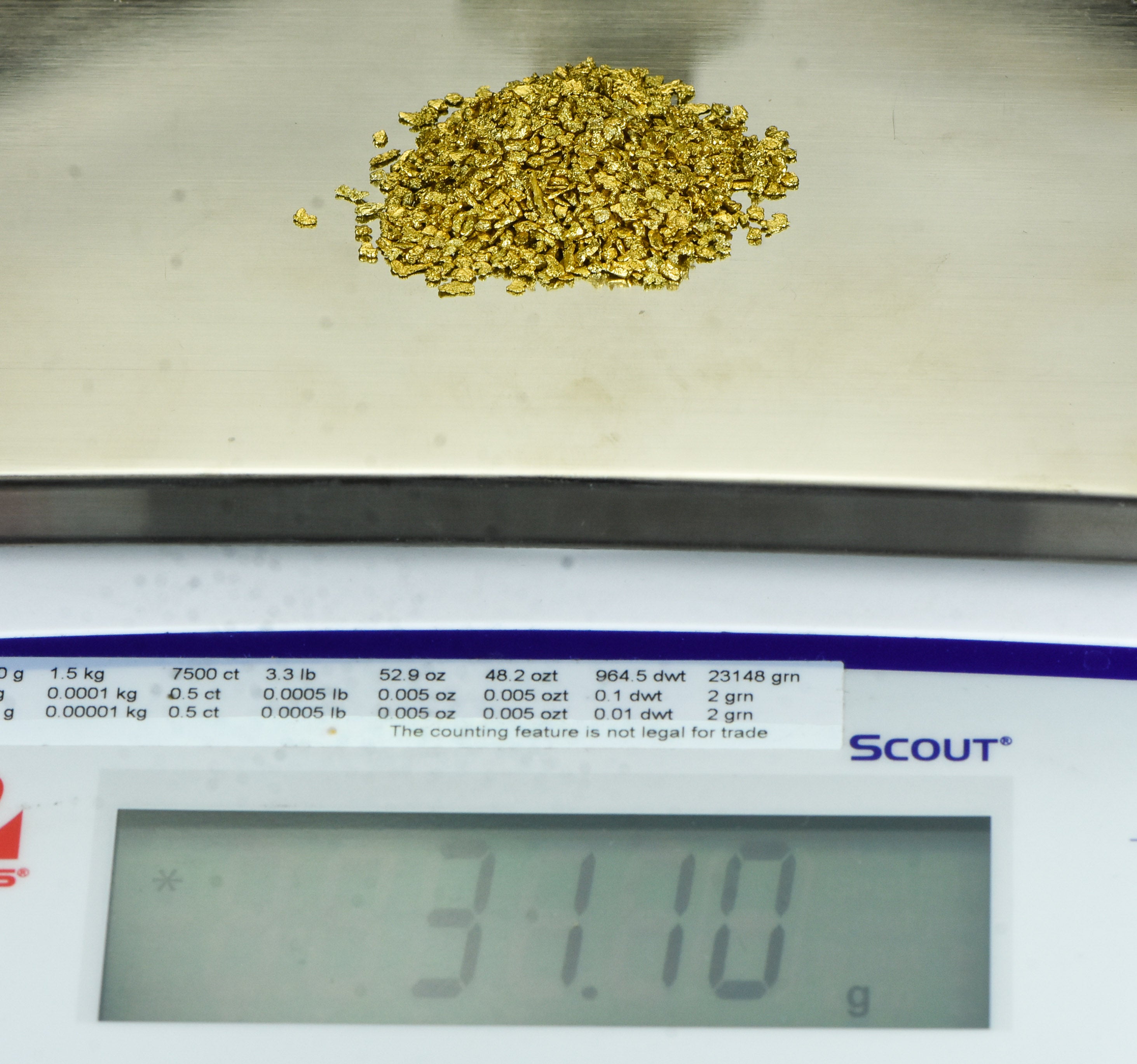 Alaskan Yukon Gold Rush Nuggets 14 Mesh 1 Troy Ounce 31.1 Gram 20 DWT