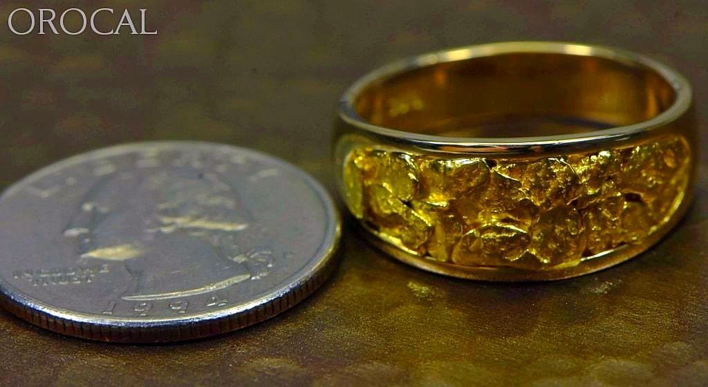 Gold Nugget Mens Ring Orocal Rm10Mmt Genuine Hand Crafted Jewelry - 14K Casting