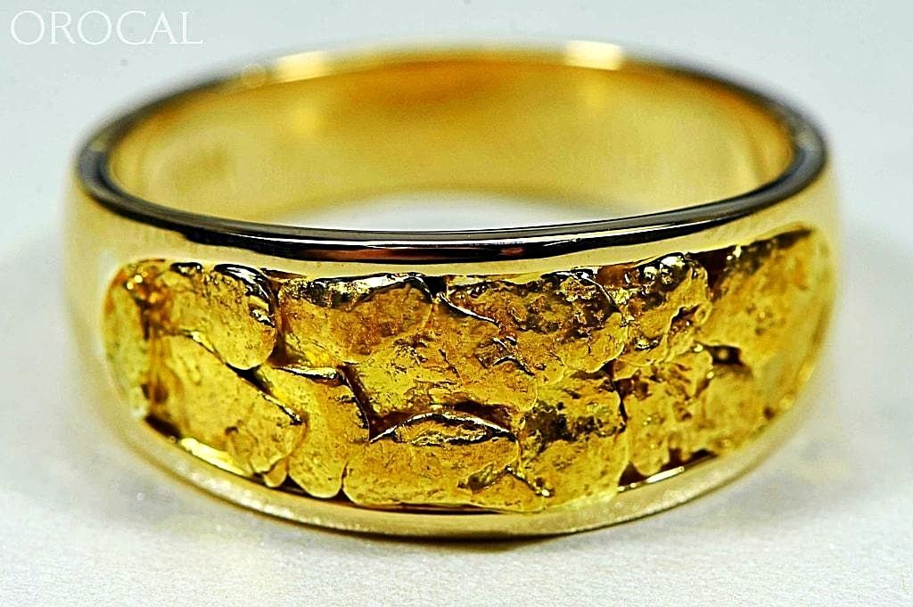 Gold Nugget Mens Ring Orocal Rm10Mmt Genuine Hand Crafted Jewelry - 14K Casting