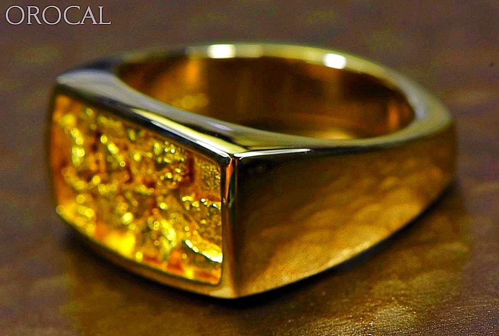 Gold Nugget Mens Ring Orocal Rm1109N Genuine Hand Crafted Jewelry - 14K Casting