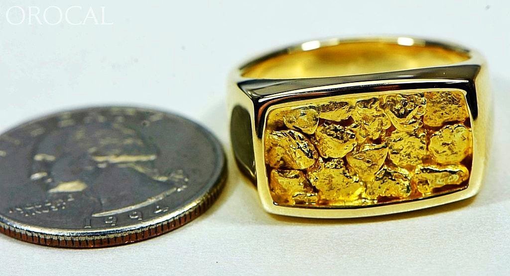 Gold Nugget Mens Ring Orocal Rm1109N Genuine Hand Crafted Jewelry - 14K Casting