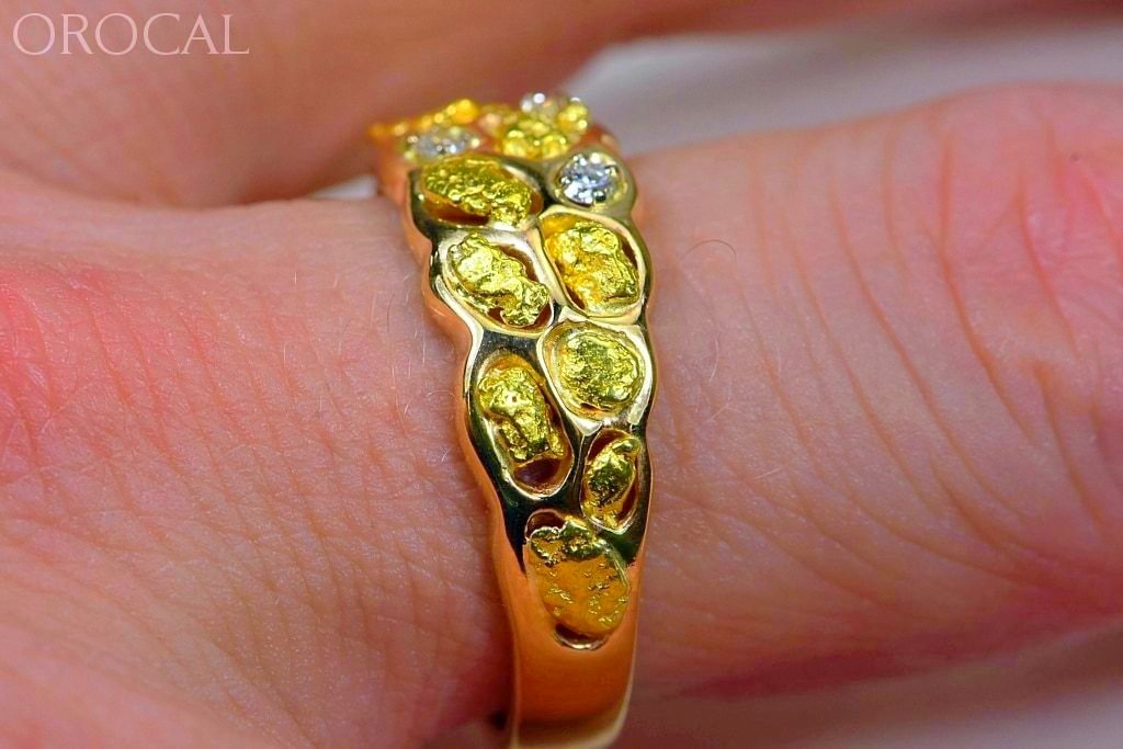 Gold Nugget Mens Ring Orocal Rm210D9 Genuine Hand Crafted Jewelry - 14K Casting