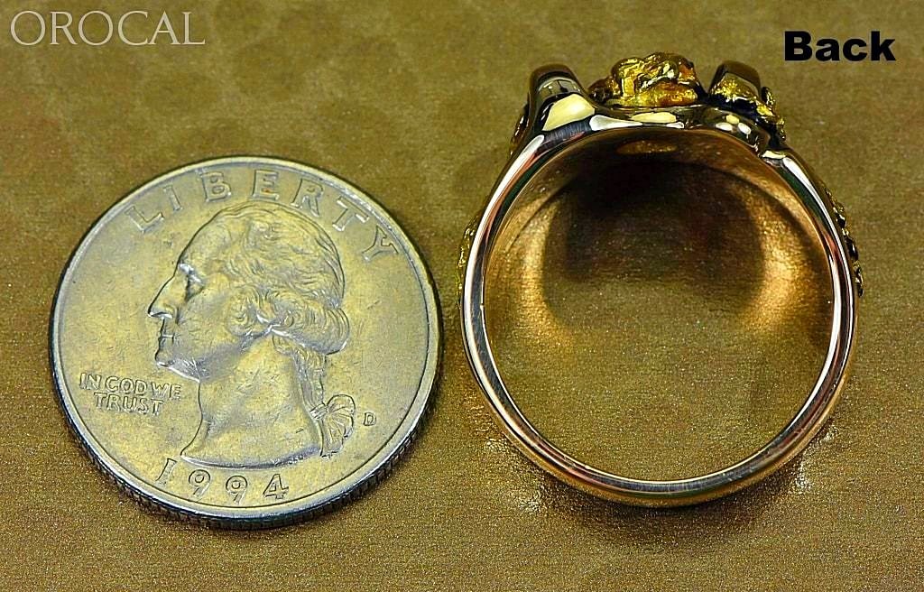 Gold Nugget Mens Ring Orocal Rm490 Genuine Hand Crafted Jewelry - 14K Casting