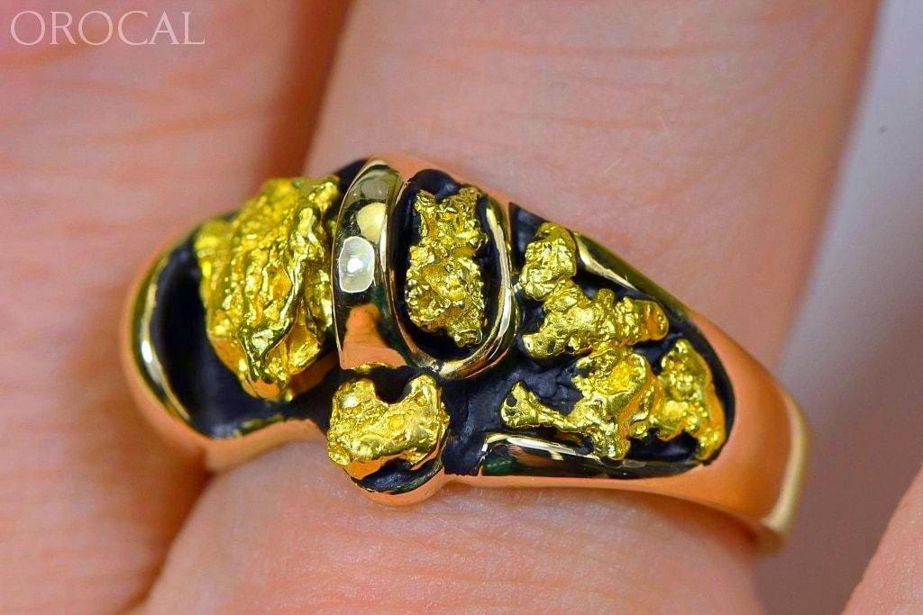Gold Nugget Mens Ring Orocal Rm490 Genuine Hand Crafted Jewelry - 14K Casting