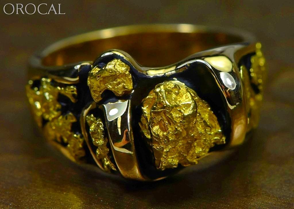 Gold Nugget Mens Ring Orocal Rm490 Genuine Hand Crafted Jewelry - 14K Casting