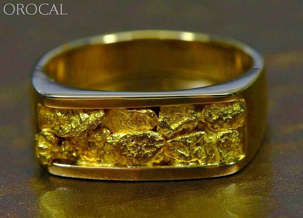 Gold Nugget Mens Ring Orocal Rm567N Genuine Hand Crafted Jewelry - 14K Casting