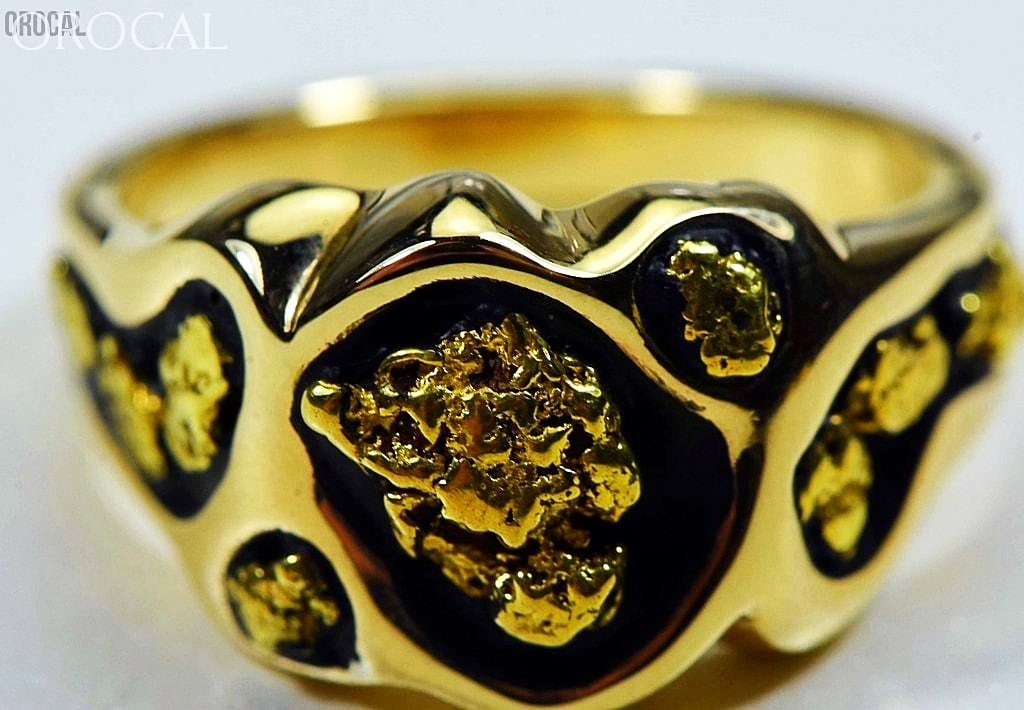 Gold Nugget Mens Ring Orocal Rm654 Genuine Hand Crafted Jewelry - 14K Casting