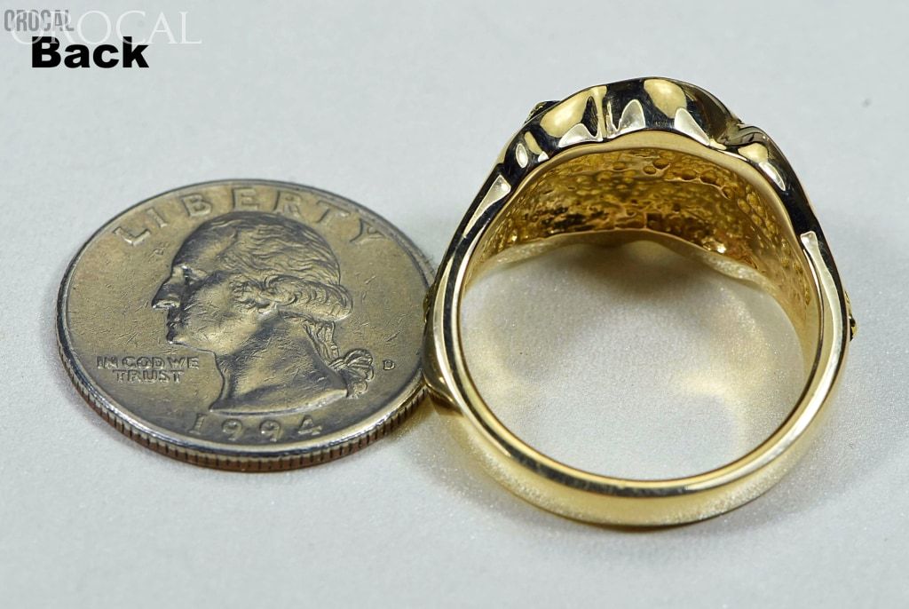 Gold Nugget Mens Ring Orocal Rm654 Genuine Hand Crafted Jewelry - 14K Casting
