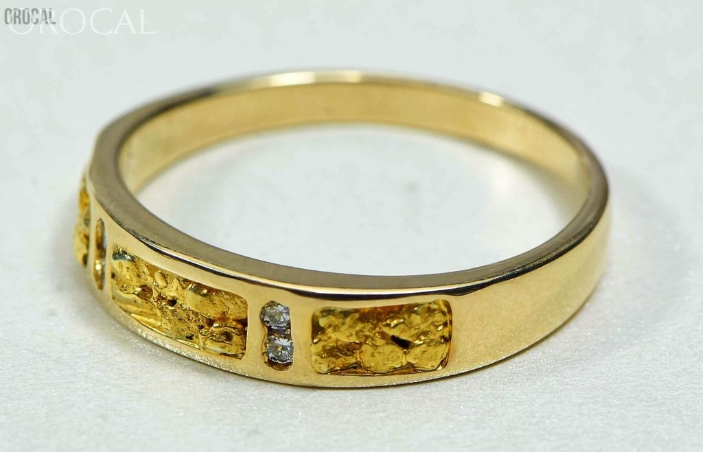 Gold Nugget Mens Ring Orocal Rm733D8N Genuine Hand Crafted Jewelry - 14K Casting