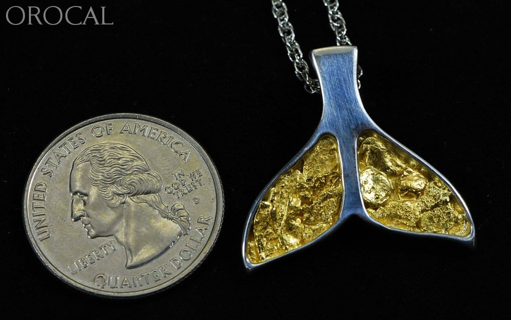 Gold Nugget Pendant Whales Tail - Sterling Silver Special Pwt35Nssx Hand Made Jewelry Specials