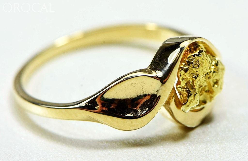Gold Nugget Womens Ring Orocal Rl509 Genuine Hand Crafted Jewelry - 14K Casting