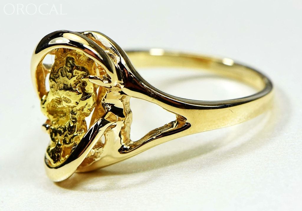 Gold Nugget Womens Ring Orocal Rl784Sn Genuine Hand Crafted Jewelry - 14K Casting