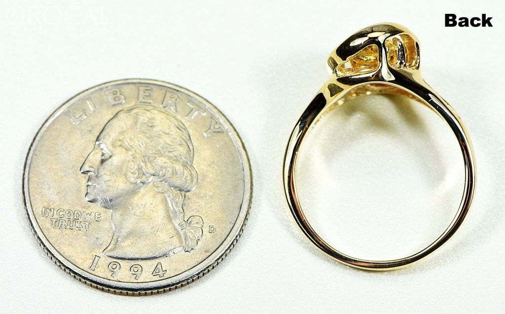 Gold Nugget Womens Ring Orocal Rl784Sn Genuine Hand Crafted Jewelry - 14K Casting