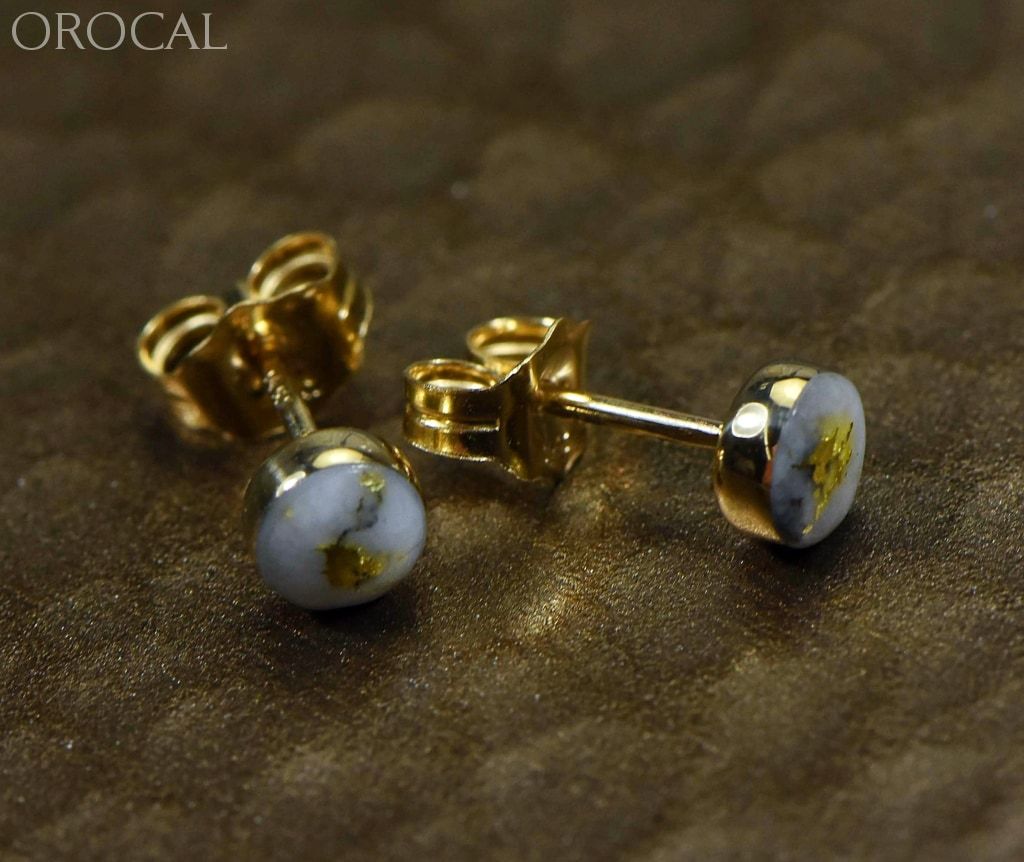 Gold Quartz Earrings Orocal Ebz4Mmq Genuine Hand Crafted Jewelry - 14K Yellow Casting
