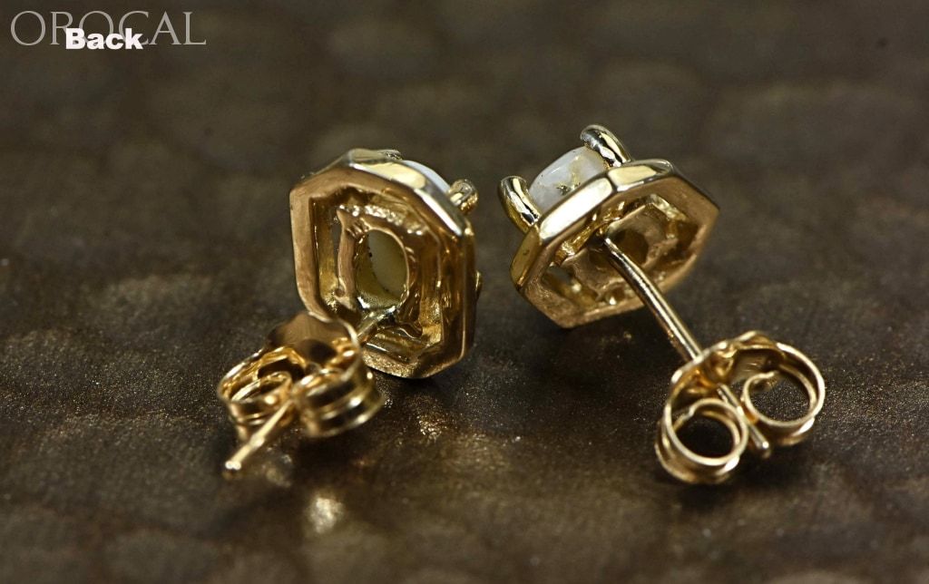 Gold Quartz Earrings Orocal En452Q Genuine Hand Crafted Jewelry - 14K Yellow Casting