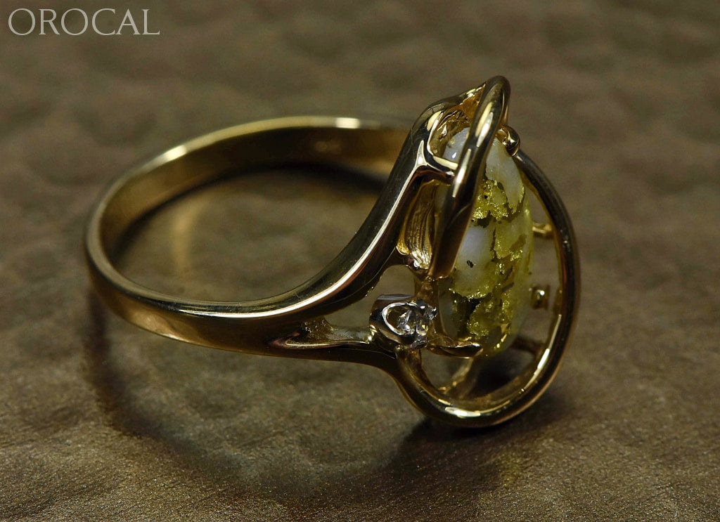 Gold Quartz Ladies Ring Orocal Rl784Dq Genuine Hand Crafted Jewelry - 14K Yellow Casting