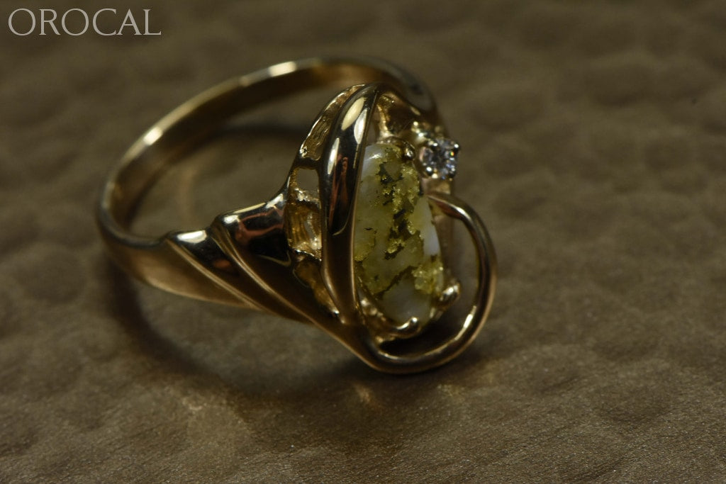 Gold Quartz Ladies Ring Orocal Rl784Dq Genuine Hand Crafted Jewelry - 14K Yellow Casting