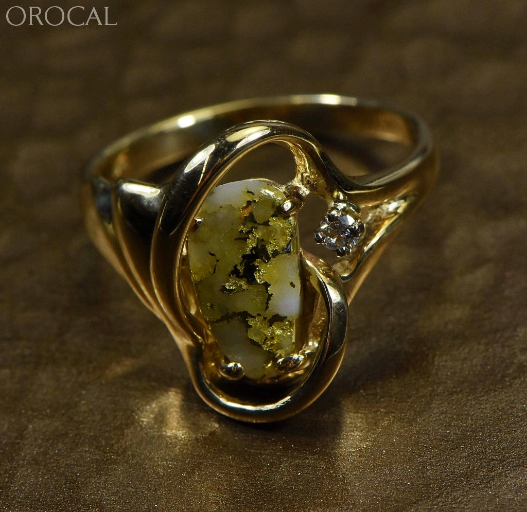 Gold Quartz Ladies Ring Orocal Rl784Dq Genuine Hand Crafted Jewelry - 14K Yellow Casting