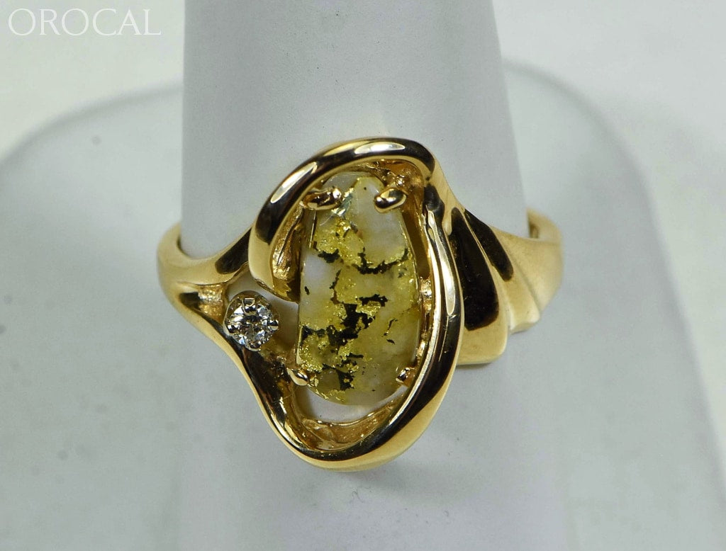 Gold Quartz Ladies Ring Orocal Rl784Dq Genuine Hand Crafted Jewelry - 14K Yellow Casting