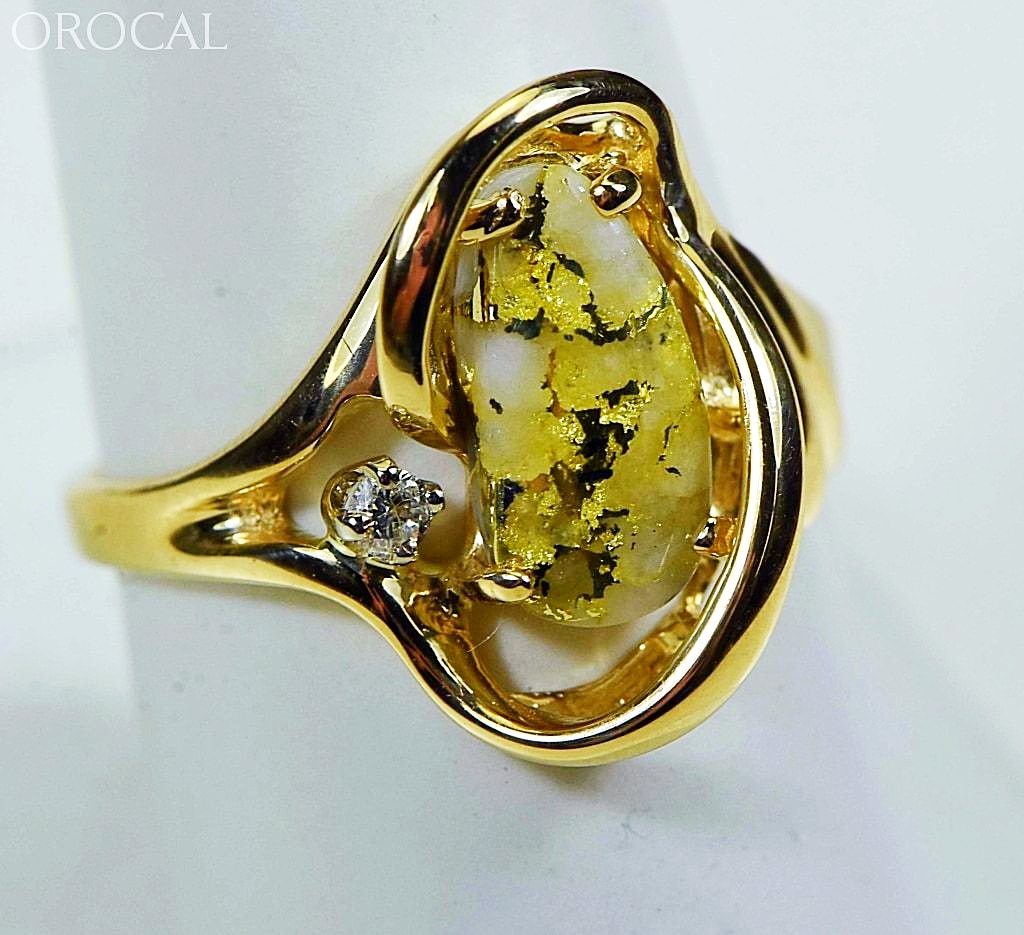 Gold Quartz Ladies Ring Orocal Rl784Dq Genuine Hand Crafted Jewelry - 14K Yellow Casting