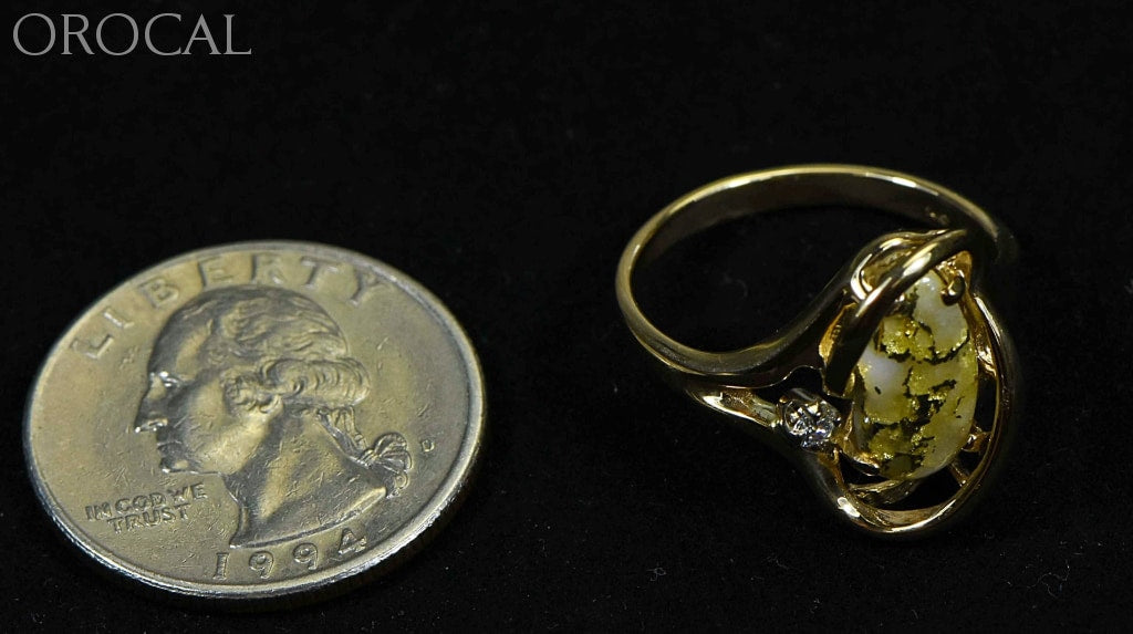 Gold Quartz Ladies Ring Orocal Rl784Dq Genuine Hand Crafted Jewelry - 14K Yellow Casting