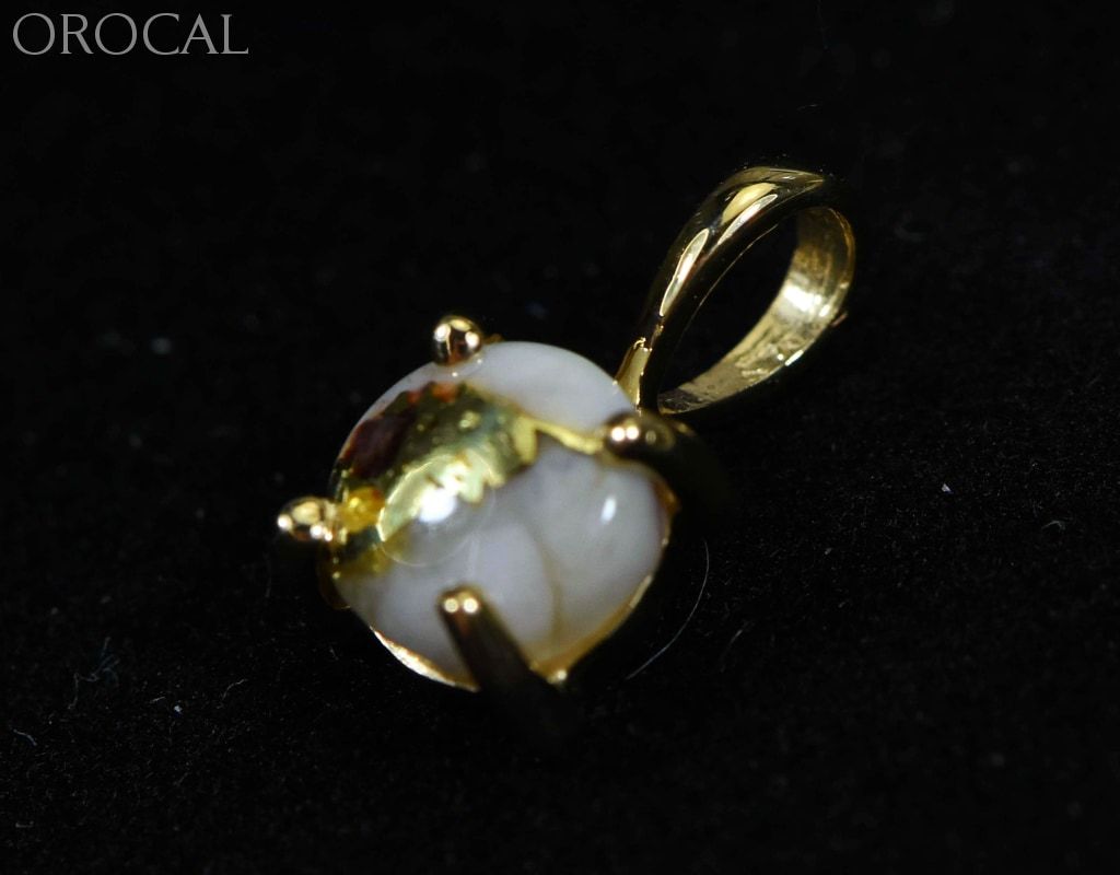 Gold Quartz Pendant Orocal P6Mmqx Genuine Hand Crafted Jewelry - 14K Yellow Casting