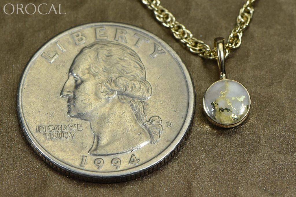 Gold Quartz Pendant Orocal Pbz6Mmqx Genuine Hand Crafted Jewelry - 14K Yellow Casting