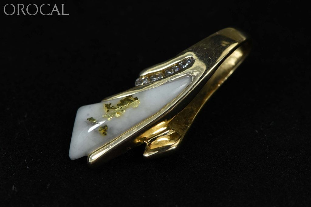 Gold Quartz Pendant Orocal Pdl85D8Qx Genuine Hand Crafted Jewelry - 14K Yellow Casting