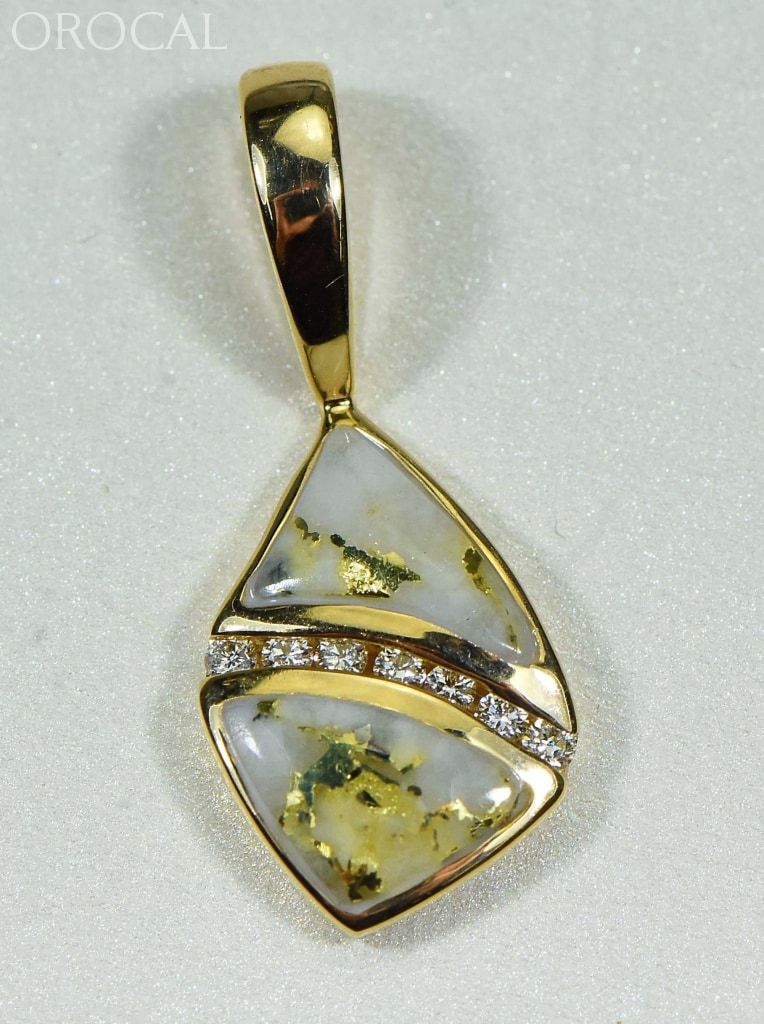 Gold Quartz Pendant Orocal Pn1071Dq Genuine Hand Crafted Jewelry - 14K Yellow Casting