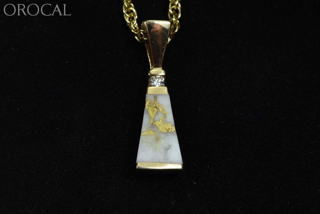 Gold Quartz Pendant Orocal Pn642D4Qx Genuine Hand Crafted Jewelry - 14K Yellow Casting