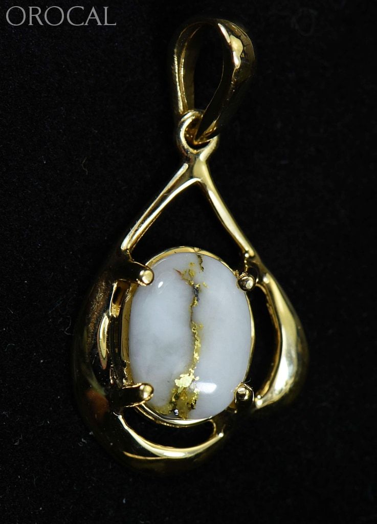 Gold Quartz Pendant Orocal Pn870Qx Genuine Hand Crafted Jewelry - 14K Yellow Casting