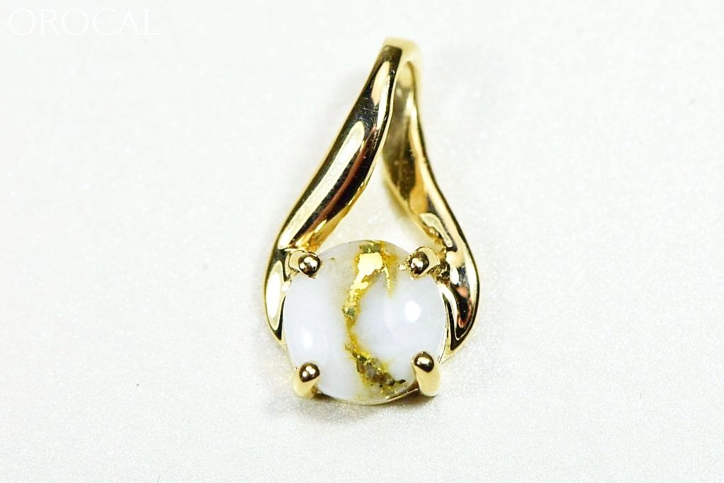 Gold Quartz Pendant Orocal Pn895Q Genuine Hand Crafted Jewelry - 14K Yellow Casting