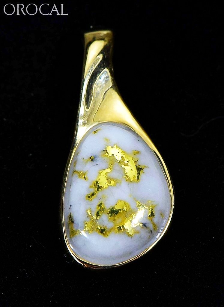 Gold Quartz Pendant Orocal Psc104Qx Genuine Hand Crafted Jewelry - 14K Yellow Casting