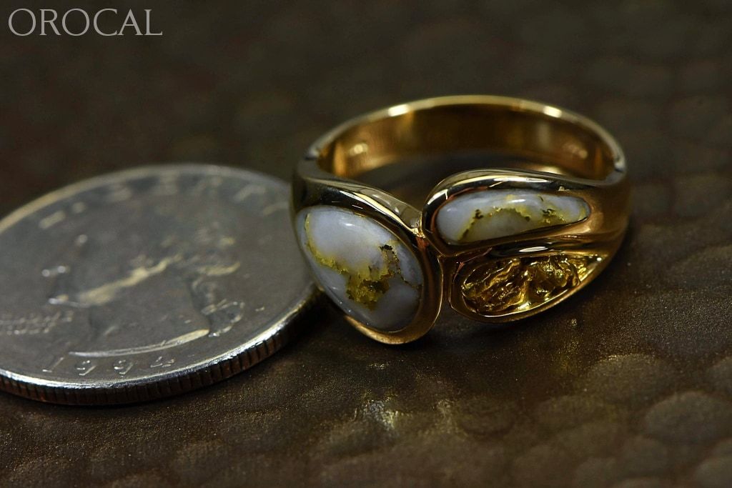 Gold Quartz Ring Ladies Orocal Rll1168Nq Genuine Hand Crafted Jewelry - 14K Yellow Casting