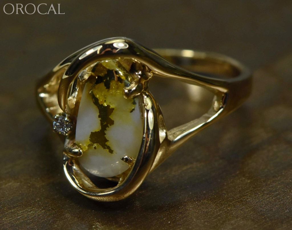 Gold Quartz Ring Orocal Rl784Sdq Genuine Hand Crafted Jewelry - 14K Casting