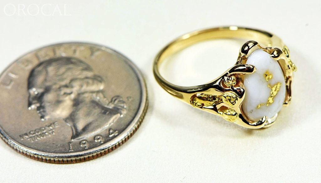 Gold Quartz Ring Orocal Rl964Q Genuine Hand Crafted Jewelry - 14K Casting