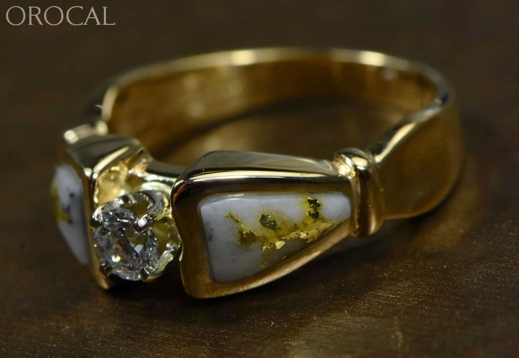 Gold Quartz Ring Orocal Rl988Dqe Genuine Hand Crafted Jewelry - 14K Casting