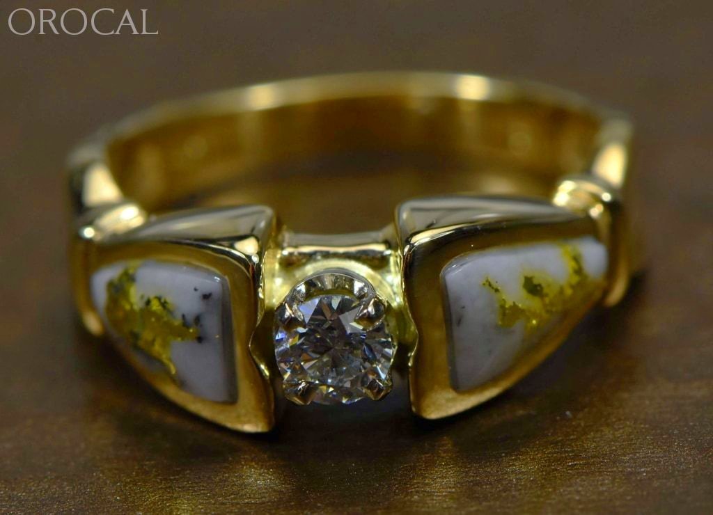 Gold Quartz Ring Orocal Rl988Dqe Genuine Hand Crafted Jewelry - 14K Casting