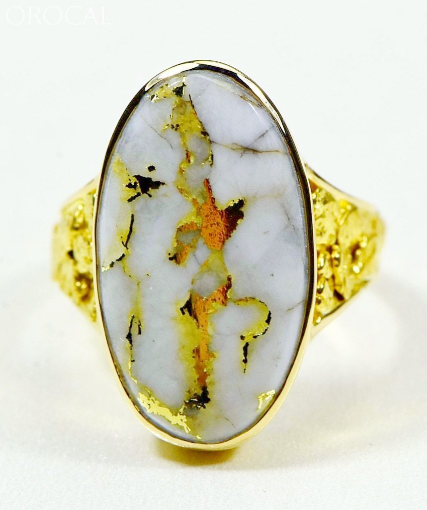 Gold Quartz Ring Orocal Rlea2Q Genuine Hand Crafted Jewelry - 14K Casting