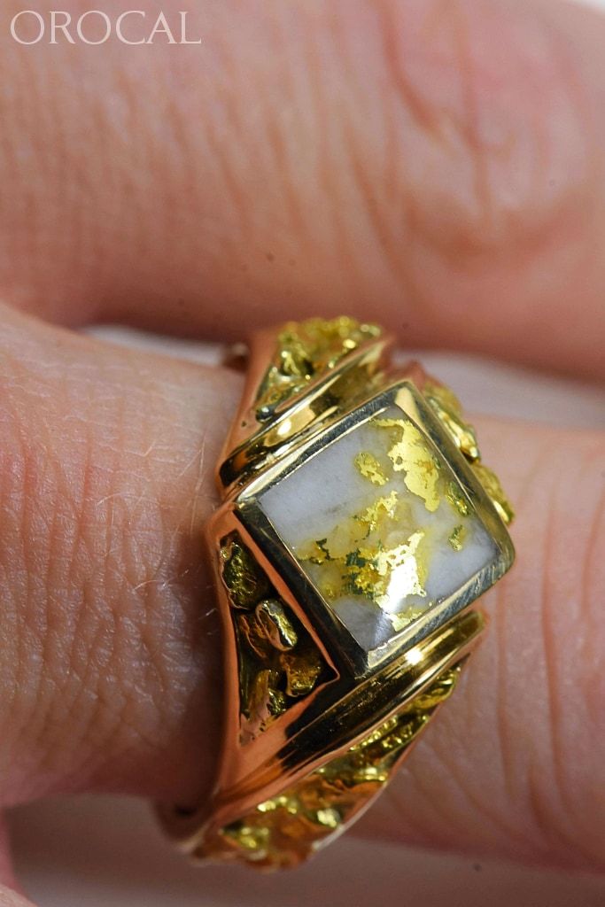 Gold Quartz Ring Orocal Rm1083Nq Genuine Hand Crafted Jewelry - 14K Casting