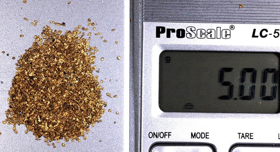 Alaskan Yukon Gold Rush Nuggets #50 Mesh 5 Gram Of Super -Super Small Fines Bc Flake