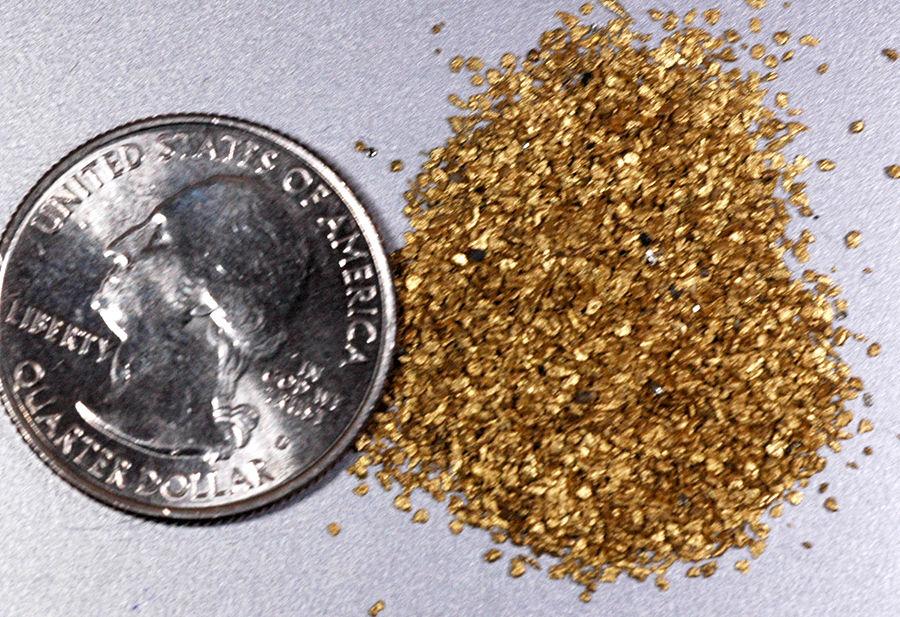 Alaskan Yukon Gold Rush Nuggets #50 Mesh 5 Gram Of Super -Super Small Fines Bc Flake